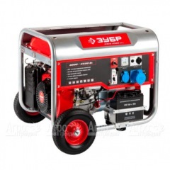 Бензогенератор Зубр ЗЭСБ-4500-ЭНА 4.5 кВт с автозапуском и колесами в Архангельске