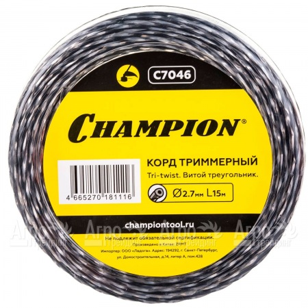 Корд триммерный Champion Tri-twist 2.7мм, 15м (витой треугольник)  в Архангельске