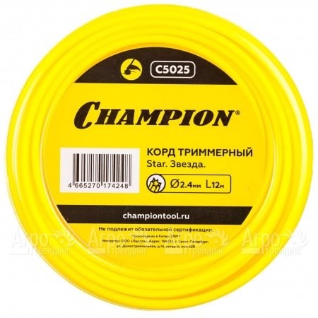 Корд триммерный Champion Star 2.4мм, 12м (звезда) в Архангельске