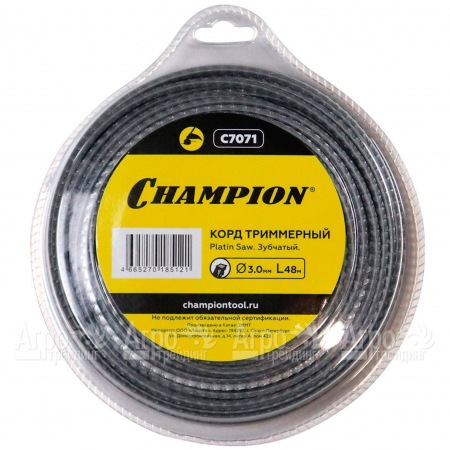 Корд триммерный Champion Platin Saw 3.0мм, 48м (зубчатый)+нож  в Архангельске