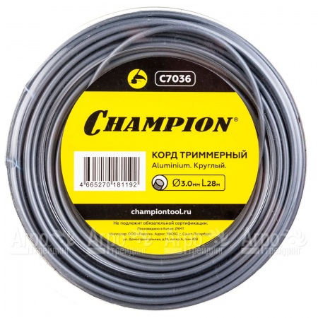 Корд триммерный Champion Aluminium 3.0мм, 28м (круглый)  в Архангельске