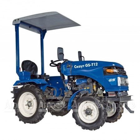 Многофункциональный минитрактор Garden Scout (Скаут) T-12DIF + фреза + двухкорпусный плуг + навес в Архангельске