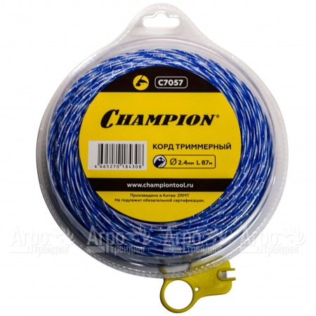 Корд триммерный Champion Sky-cutter 2.4мм, 87м (витой квадрат)+нож  в Архангельске