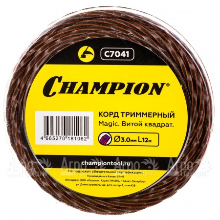 Корд триммерный Champion Magic 3мм, 12м (витой квадрат)  в Архангельске