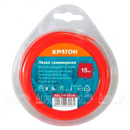 Леска триммерная Кратон Витой квадрат-2.4 мм в Архангельске