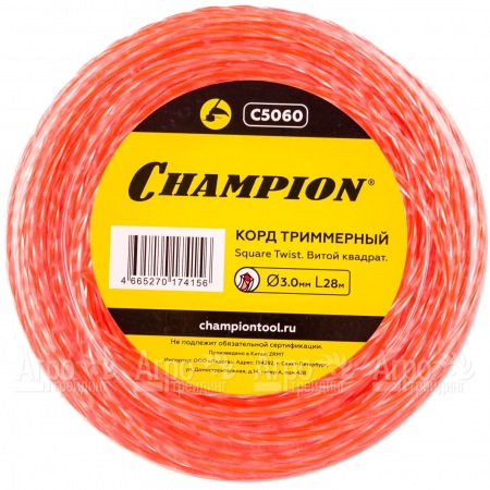 Корд триммерный Champion Square Twist Duo 3.0мм, 28м (витой квадрат)  в Архангельске