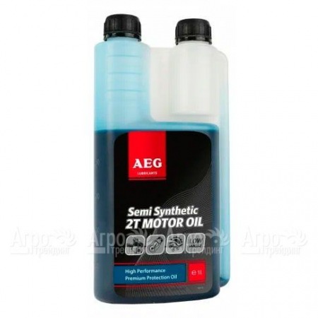 Масло п/с с дозатором AEG Semi Synthetic 2T Motor Oil API TC 1 л для 2-х тактных двигателей  в Архангельске