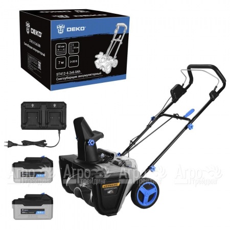 Снегоуборщик аккумуляторный DEKO ST412-6 2х6 Ач  в Архангельске