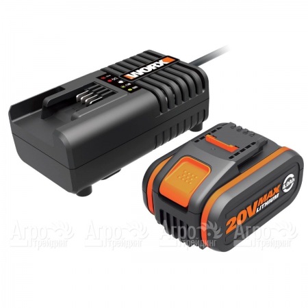 Комплект WA3604 20V: 2 аккумулятора 4Ач и зарядное устройство 2А для аккумуляторной техники Worx в Архангельске