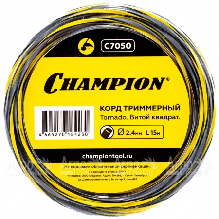 Корд триммерный Champion Tornado 2.4мм, 15м (витой квадрат)  в Архангельске