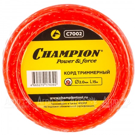 Корд триммерный Champion Twisted Square 2.0мм, 15м (витой квадрат) в Архангельске